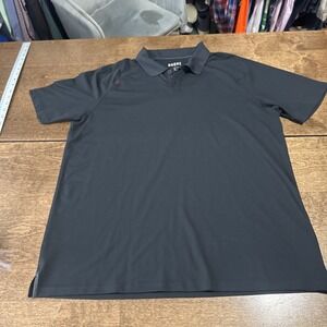 Rhone Delta Polo Shirt Men's Large L Black Performance Pique Stretch Golf Tennis